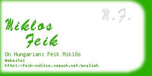 miklos feik business card