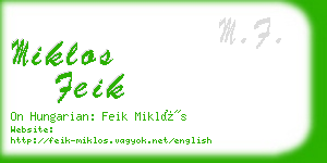 miklos feik business card